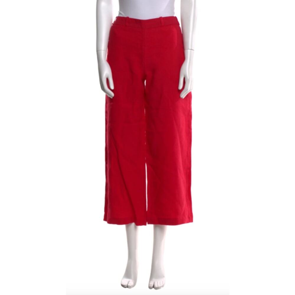 Brora Red Linen Wide Leg Pants
